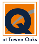 A logo with the text "at Towne Oaks" underneath it.